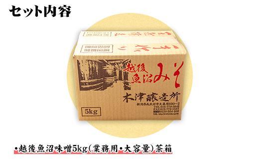 ES82 新潟県 南魚沼産 越後魚沼味噌 大容量 業務用 5kg 箱 魚沼 みそ 発酵食品 味噌汁 国産 原料 備蓄 長期保存 木津醸造所