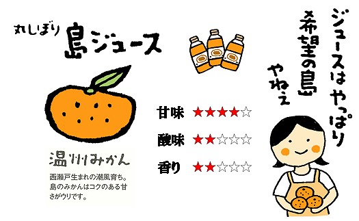 みかんジュース  みかんジュース 「丸しぼり果汁」 250mｌ×6本 飲み比べ 希望の島