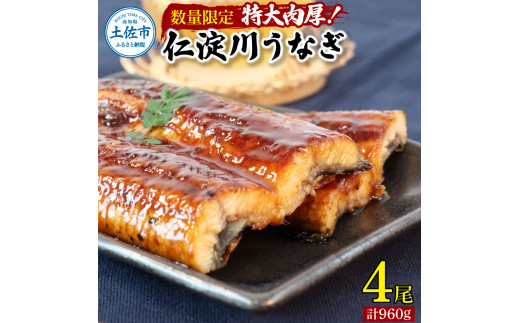 【数量限定】仁淀川特大肉厚うなぎ4尾セット タレ付き うなぎ 鰻 ウナギ 国産 蒲焼き かば焼き 1尾200g超え 仁淀川 太化うなぎ おいしい 人気 冷凍 真空パック 夏
