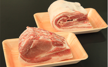 もりおかあじわい林檎ポーク 豚肉 ロース バラ ブロック 2kg 1kg×2 九戸屋肉店 kunohe002