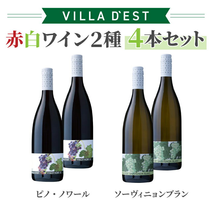 【ふるさと納税】赤白 ワイン 4本セット B (ピノ ・ノワール、ソーヴィニョン ブラン)【限定100セット】｜【ヴィラデストワイナリー】GI長野 IWC Decanter World Wine Awards 銀賞 サクラアワード 長野 東御 日本ワイン 長野ワイン 東御ワイン