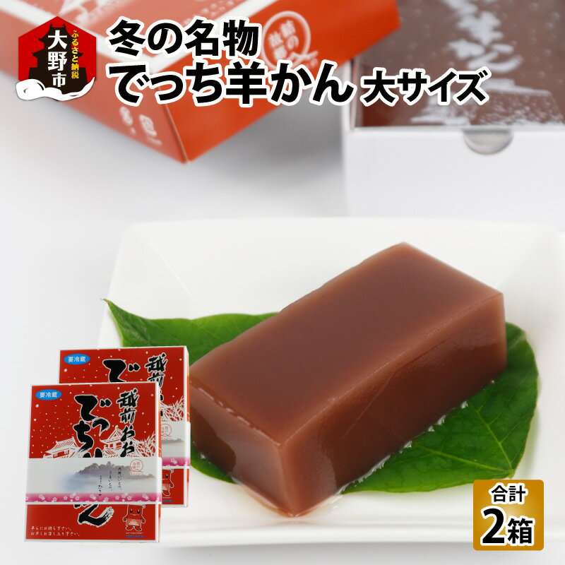 【ふるさと納税】福井県大野市 冬の名物 でっち羊かん お菓子のひろせ 水ようかん 大サイズ(約980g)×2箱 [A-035009] | 甘くない こたつで食べる羊羹 贈答用 のし お歳暮 冷蔵配送 国産 和菓子 送料無料