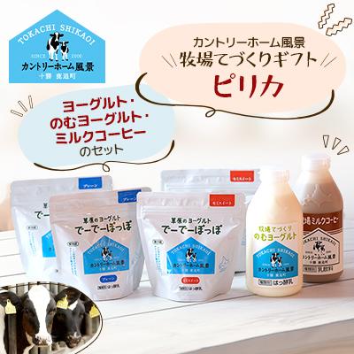 ふるさと納税 鹿追町 【カントリーホーム風景】牧場てづくりギフト「ピリカ」 ヨーグルト ミルクコーヒー セット　4種計6点