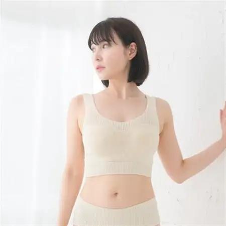 日本製 オーガニックコットン ゆったりブラ (パット付) 無縫製 ナチュラル(6681-S7365)_装飾品・工芸品 女性・レディース 洋服 _【1324245】