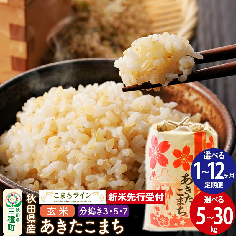 【ふるさと納税】《新米先行受付》秋田県産 あきたこまち【選べる玄米／分搗き・容量・お届け回数】定期便 5kg／10kg／20kg／27kg／30kg 令和7年産 こまちライン
