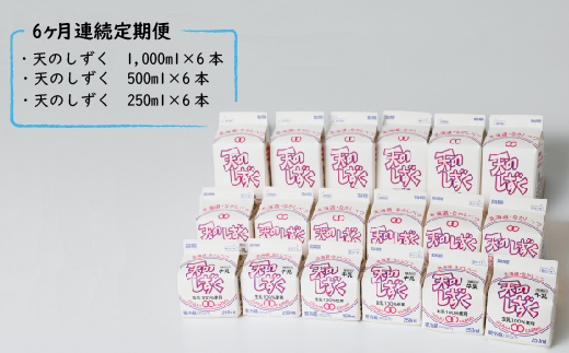 【定期便：全6回】天のしずく　詰め合わせセットＢ(1000ml×6本・500ml×6本・250ml×6本,合計10.5L)　【51004】_イメージ2