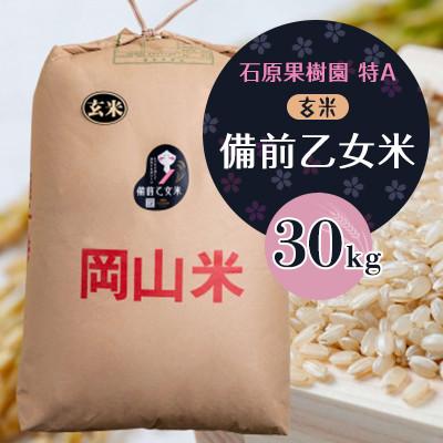 ふるさと納税 高梁市 【石原果樹園】令和8年産　備前乙女米　玄米30kg×1袋(BOB30-1)