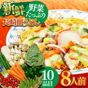 【ふるさと納税】長崎皿うどん 8人前 野菜 10品目 果物 1品目 セット / 麺 皿うどん 具入り / 南島原市 / 贅沢宝庫 [SDZ002]