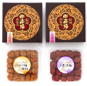 紀州みなべの南高梅 しそ漬・はちみつ梅 各400g セット yplu018