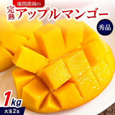 【2026年6月下旬から順次発送・贈答用】儀間農園の完熟アップルマンゴー 秀品1kg(大玉2玉)【配送不可地域：離島】