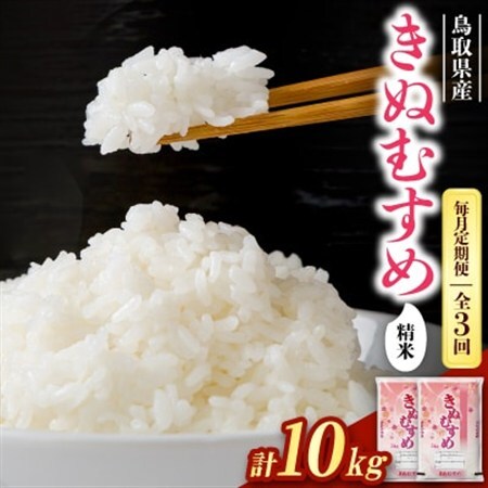 【毎月定期便】食味鑑定士厳選】鳥取県産 きぬむすめ10kg(5kg×2袋) 精米全3回【4083767】
