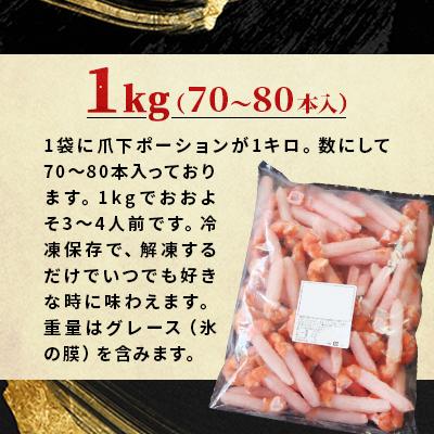ふるさと納税 稚内市 【ご家族で楽しめる】紅ズワイガニ 爪下 剥き身 1kg 北海道 稚内市 国産 海鮮 |  | 02