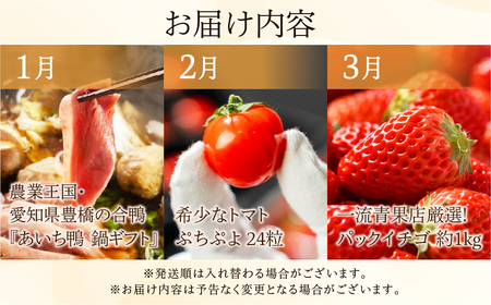 豊橋 どうまい 定期便 全12回 いちご / トマト / えび / 鴨肉 / ミニトマト / アイス  / シャインマスカット / 梨 / 焼き芋 / 柿 / 牛肉  高評価 お楽しみ ぶどう フルー