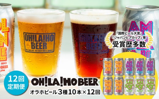 
                  【3回定期便】クラフトビール3種飲み比べ20本セット（ゴールデンエール、アンバーエール、ヌーベルセゾン）｜オラホビール 地ビール　※インターナショナル・ビアカップ2020銀、銅受賞
                