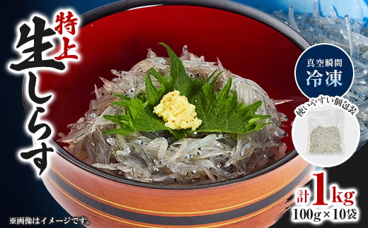 
                  《1kg》特上新鮮生しらす(100g×10袋)漁師直送!鮮度が自慢　個包装で便利【1737748】
                
