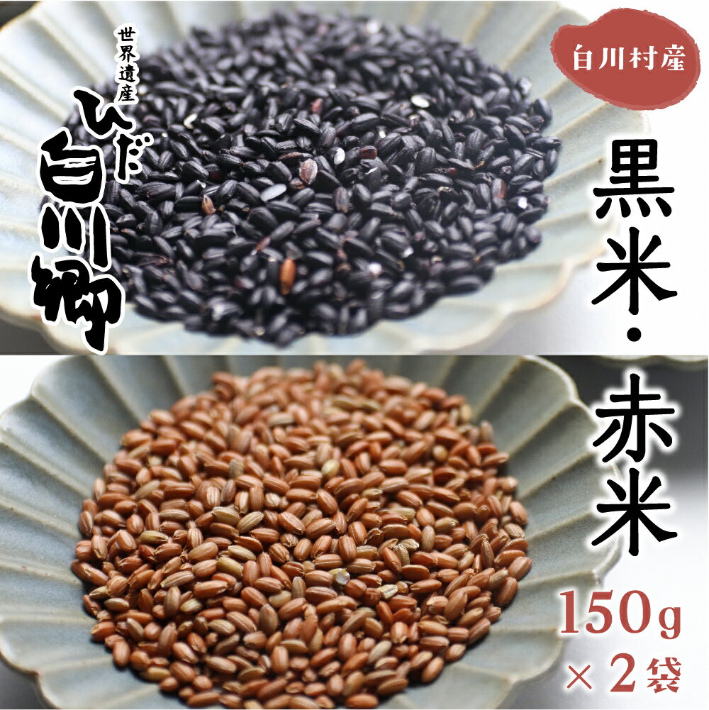 【ふるさと納税】玄米 白川郷の古代米2種類セット 黒米 赤米 150g もち米 紫黒米 雑穀 雑穀米 国産 岐阜県 栄養豊富 6000円 [S033]
