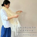 【ふるさと納税】レギュラーサイズ「ふわふわシルクの天衣ストール」70cm×180cm ”岩国鎮守の山の土染め”【いろやギャラリ―/あめつち..】