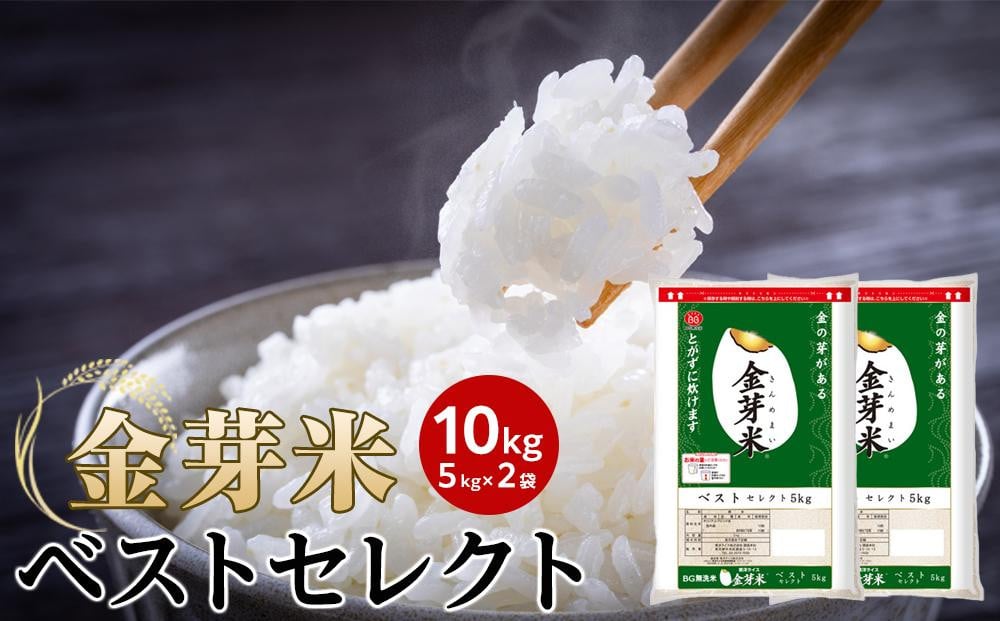 
            金芽米 ベストセレクト 10kg 5kg×2 【 BG無洗米 無洗米 東洋ライス お米 米 コメ 和歌山県 和歌山市 CQ25-NT 】
          