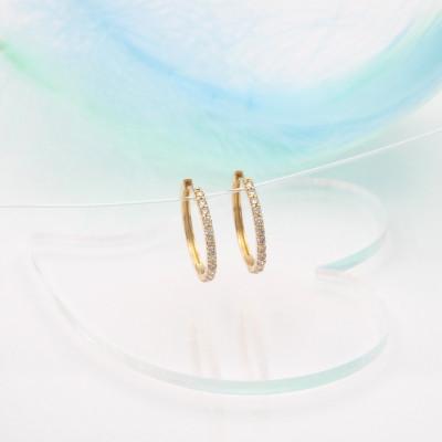 ふるさと納税 昭和町 K18 0.30ct ダイヤモンド フープピアス FP-000331 |  | 02