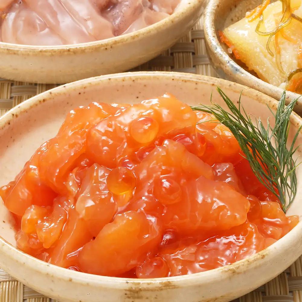 佐藤水産 ご飯のおとも3種①.鮭ルイベ いか塩辛 松前漬け