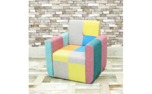 おしゃれでかわいい一人掛けソファー【?CUBE】ｂスタイル【完成品開梱設置】【043-018】