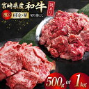 【ふるさと納税】選べる 用途 内容量 牛肉 訳あり 宮崎県産 和牛 切り落とし 焼肉用 500g or 1kg [ウィズ・クリエイティブ 宮崎県 日向市 452061061] 冷凍 数量限定 不揃い 牛 和牛 黒毛和牛