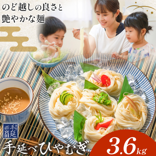 ひやむぎ 冷麦 そうめん 素麺 手延べ 手延べひやむぎ 3.6kg (180g×20束) 宮田製麺株式会社《30日以内に出荷予定(土日祝除く)》岡山県 浅口市 送料無料 麺 贈答用 ギフト お取り寄せ お歳暮 乾麺 麺類 備蓄 特産品 グルメ 小分け