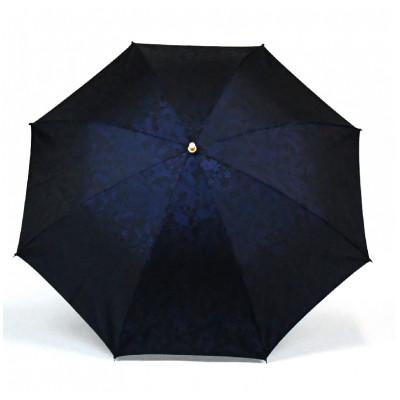 ふるさと納税 富士吉田市 花ジャガード(晴雨兼用折りたたみ傘)ネイビー |  | 02