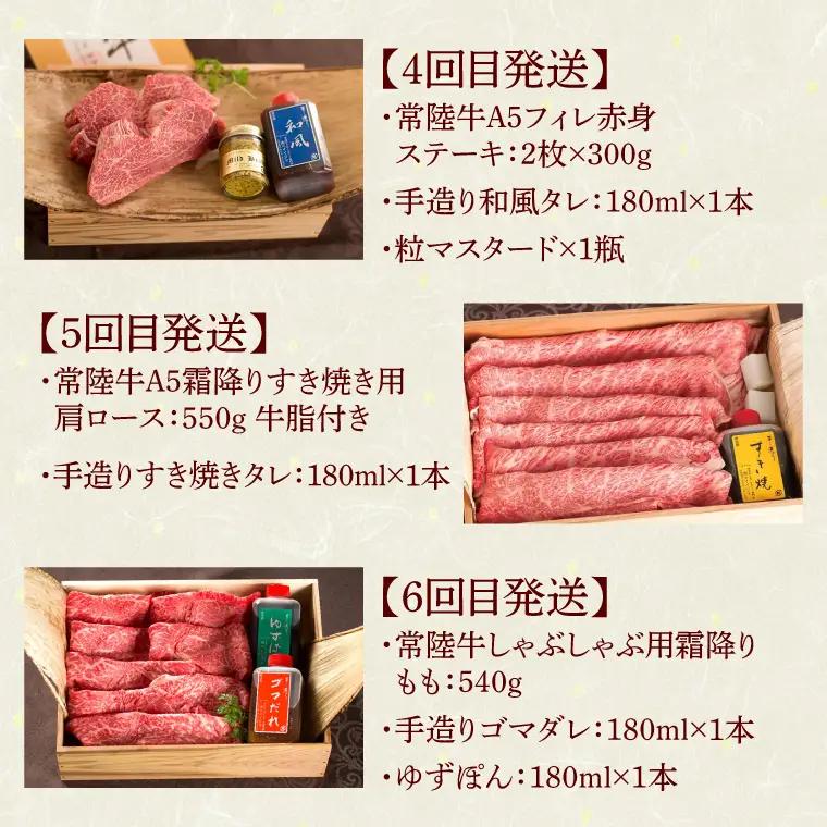 6ヶ月 定期便 肉 常陸牛 Cコース  肉のイイジマ（DU-109）