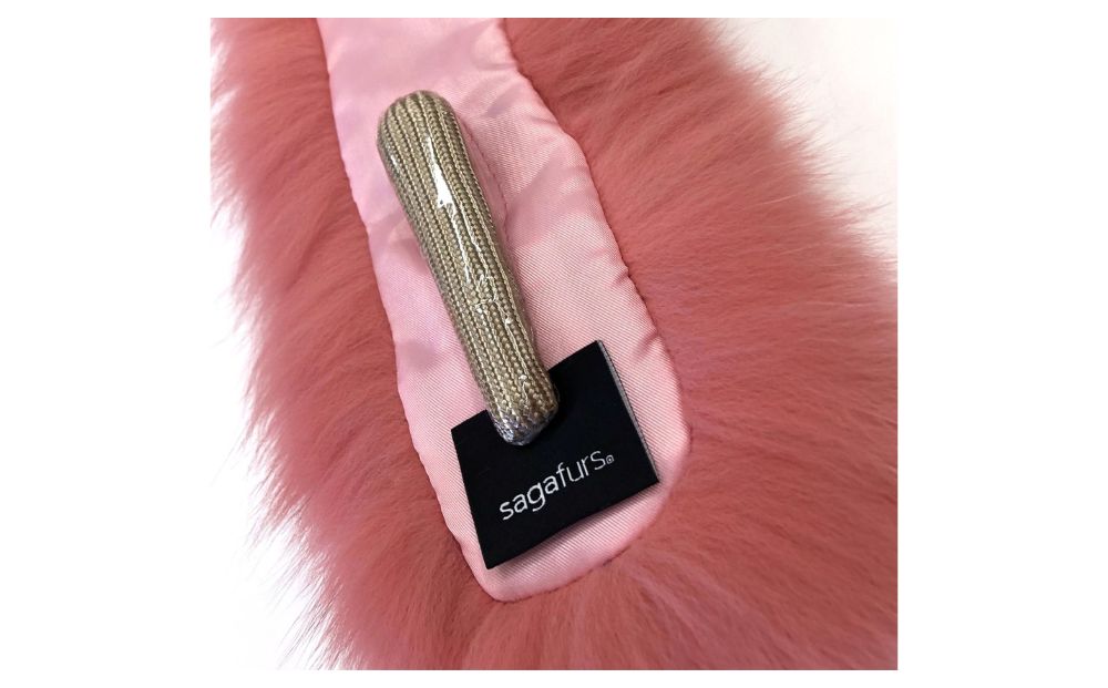 イタリア染め ファー マフラー シャドーフォックス（コーラルピンク）／西本毛皮商店 ふるさと納税 サガ SAGA FOX 高品質 オシャレ 豪華 リアルファー 綺麗目 上品 お洒落 ファッション 毛皮