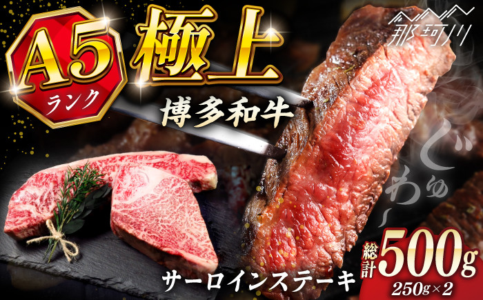 
            極上 博多和牛 A5ランク サーロイン ステーキ 250g × 2枚  ＜KRAZY MEAT＞ 那珂川市 [GFQ013]
          