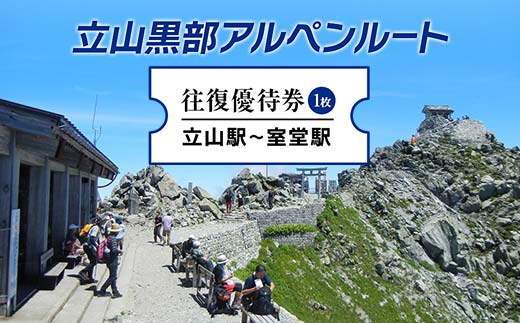 立山黒部アルペンルート ( 立山駅 ～ 室堂駅 ※往復 ) 優待券 立山黒部貫光観光 旅行 券 チケット 体験 トラベル 黒部 富山県 立山町 F6T-153