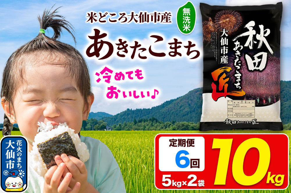《定期便6ヶ月》米 あきたこまち【無洗米】10kg（5kg×2袋）秋田県大仙市産 精米 令和7年産 [通算18回 特A 秋田県産 あきたこまち アキタコマチ 秋田こまち 秋田小町 コメ kome 米どころ 5 キロ 小分け ご飯 ごはん 無洗米 サンファーム西木 大仙市]