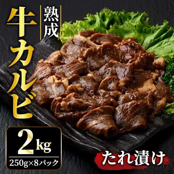 カルビ 2kg (250g×8パック) たれ 味付 小分け焼肉 熟成 牛肉 【カルビ】【ho1472】