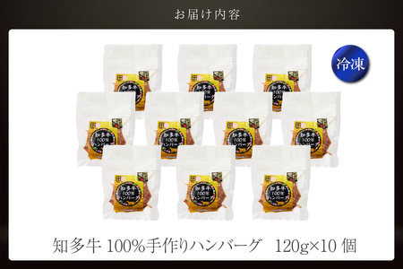 知多牛100％手作りハンバーグ　120g×10個入り 国産牛 牛肉 ハンバーグ 惣菜 肉汁たっぷり ブランド牛 グルメ 冷凍 簡単調理 煮込みハンバーグ デミグラスハンバーグ お取り寄せ 子供 人気 