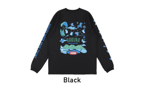 CHUMS×HAKUBA Booby バックプリント 長袖Tシャツ M /ブラック【P0550662_M_M_BL】