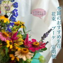 【ふるさと納税】《定期便 6ヵ月》生花花束 ブーケM初回花瓶付 | らんまん 花 植物 お花 アレンジメント 高知 人気 おすすめ 送料無料