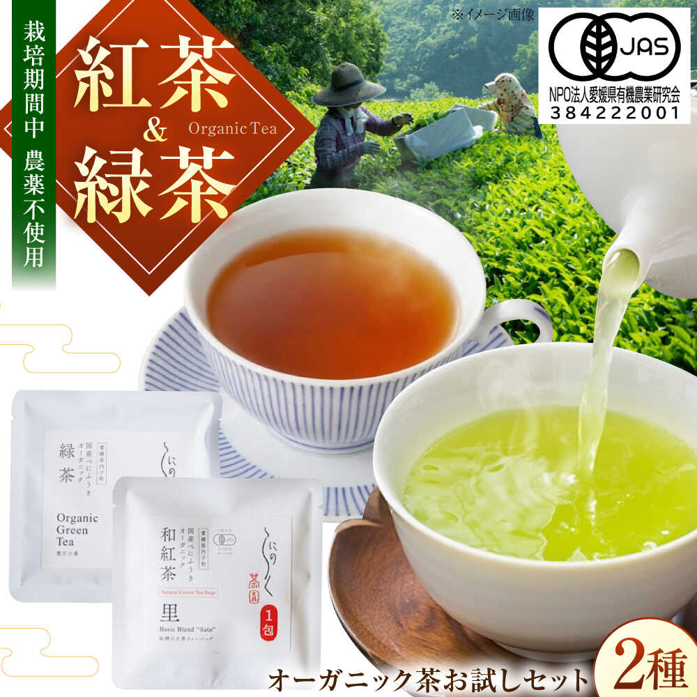 【ふるさと納税】べにふうきを気軽に試せる オーガニック和紅茶＆緑茶お試しセット (2種 各1個 計2個セット) ／ べにふうき 和紅茶 緑茶 お試し セット 内子町 国産 人気 おすすめ 送料無料 お茶 有機 飲み物 贈り物 ギフト 【にのらく茶園】[BKBR005] 2000 2000円