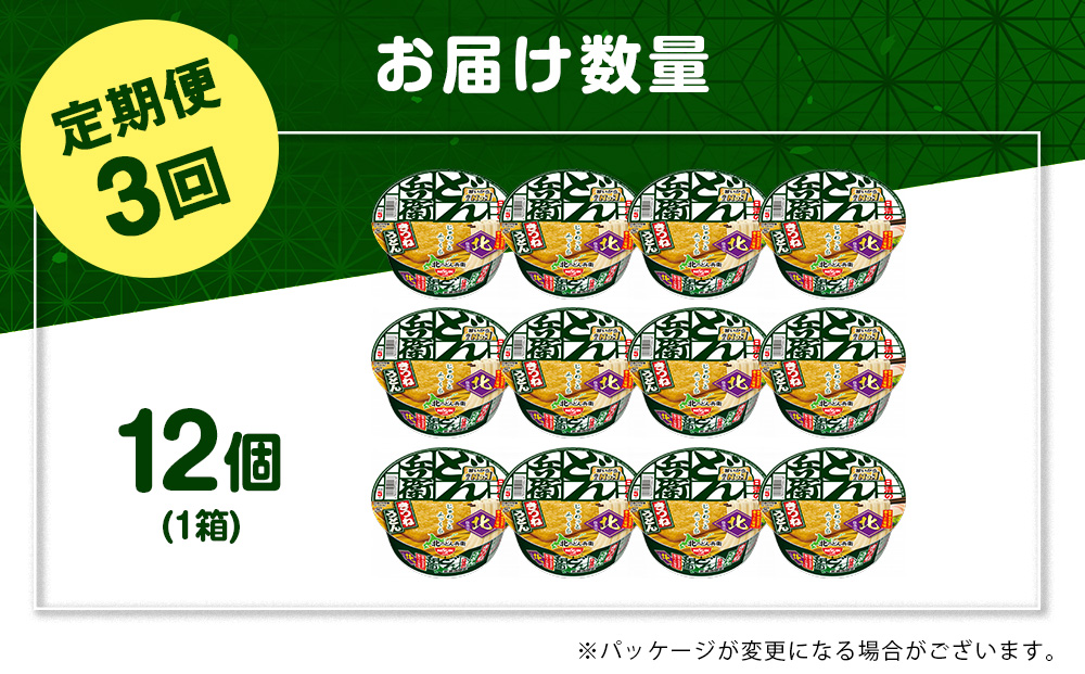 【定期便3カ月】日清 北のどん兵衛 きつねうどん [北海道仕様]12個