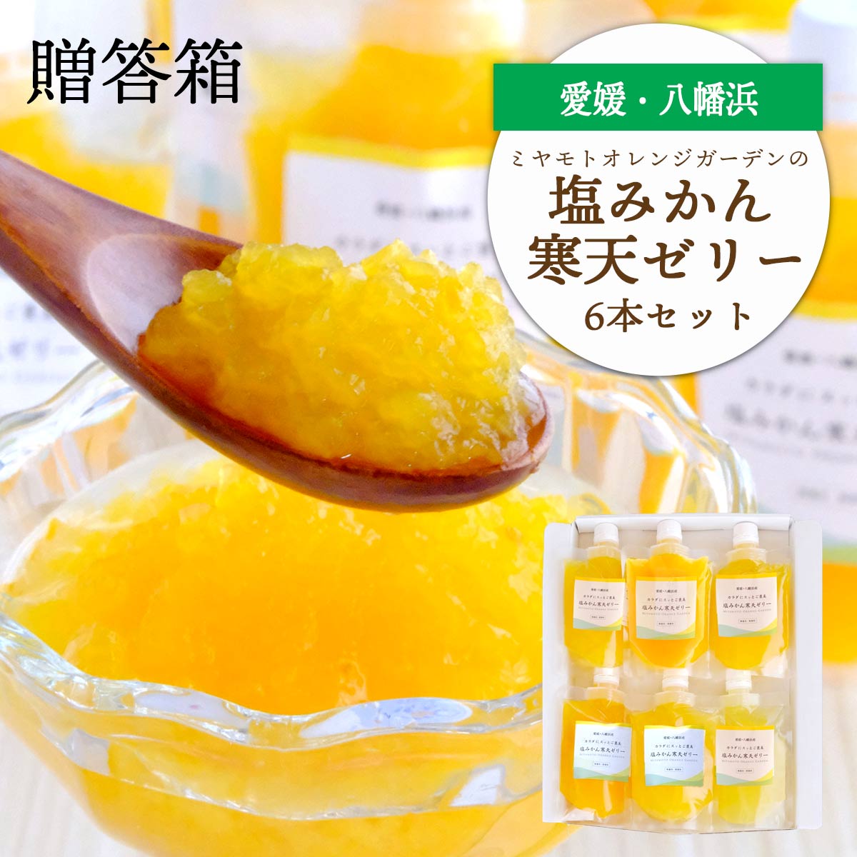【ふるさと納税】ゲル化剤・pH調整剤不使用!愛媛産 塩みかん寒天ゼリー(6本/8本/12本)_【G1231054】 YWTAP033