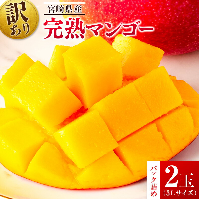 【ふるさと納税】先行予約 ＜訳あり＞ 完熟マンゴー 宮崎県産 3Lサイズ 2玉 フルーツ 果物