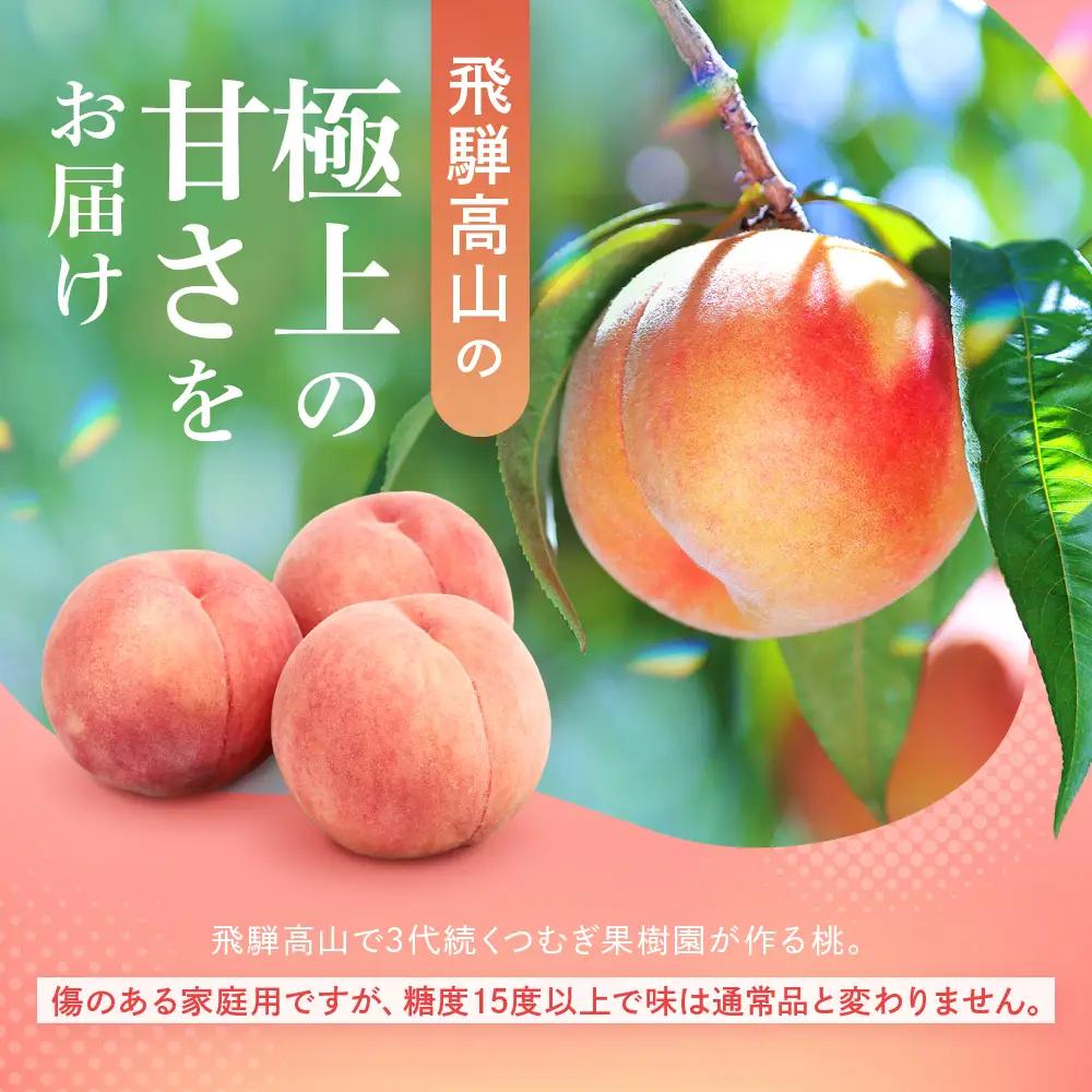 訳あり 桃 飛騨の桃（4-8玉）