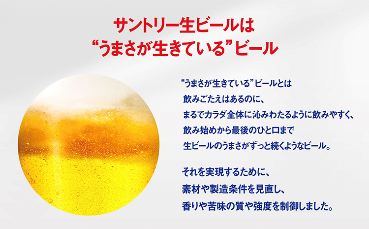 九州熊本産 サントリー生ビール 350ml 24本 1ケース  ≪30日以内に出荷予定(土日祝除く)≫ 阿蘇天然水100％仕込 ビール 生ビール ギフト お酒 アルコール 熊本県御船町 缶ビール 酒_