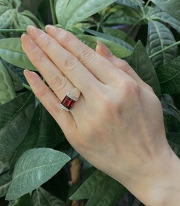 【ふるなび限定】【一点もの】K18WG　ガーネット（3.80ct）リング　FR5　K05068-H　FN-Limited
