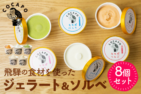 飛騨のジェラート＆ソルベ 8個詰合せ 野菜 カカポ ジェラート