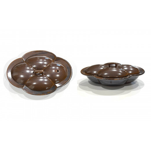 有田焼 飴釉 木瓜 蓋付耐熱皿 直火OK 24to3 西富陶磁器 A20-405_イメージ3