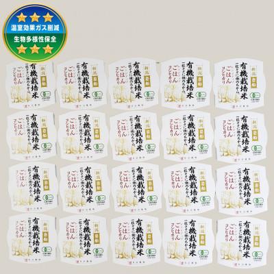 ふるさと納税 村上市 【毎月定期便】【有機栽培米】新潟県岩船産コシヒカリのパックごはん(150g×20個)　全4回