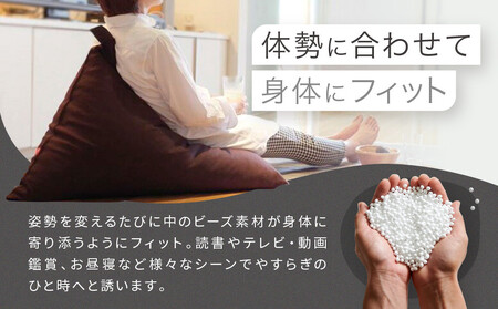 【大東寝具】tetra 8号帆布（レギュラーサイズ）【ビーズクッション座椅子】（えんじ）