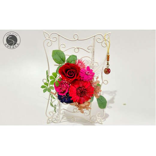 プリザーブドフラワー ラビアンローズ【フラワースポットベルローズ】インテリア 飾り 贈り物 ギフト お花 花 アレンジメント 薔薇 バラ ガーベラ ジニア レッド ピンク ブルー 上品 華やか クリス