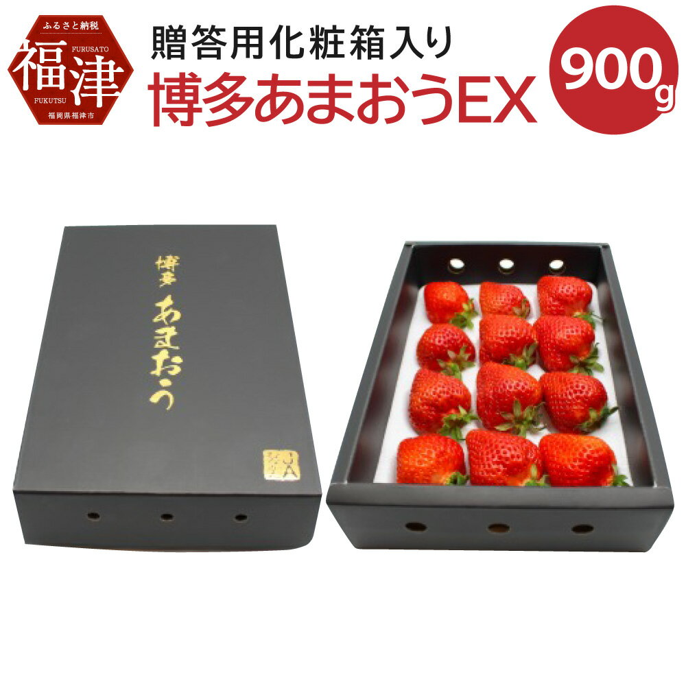 【ふるさと納税】博多 あまおう EX 贈答化粧箱入 約450g×2箱 合計約900g 国産 九州 福岡県産 イチゴ いちご 苺 果物 くだもの フルーツ 大玉 贈答品 予約 送料無料【2026年1月以降発送】[G2250]